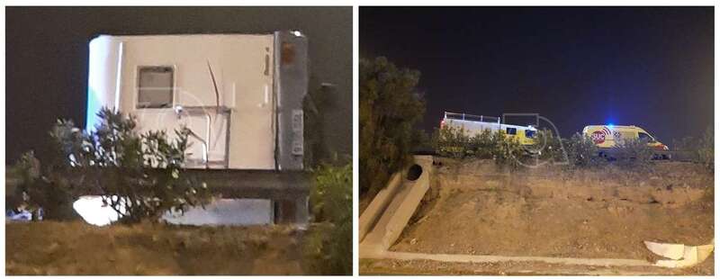 Imagen del vehículo caravana volcado/TA.